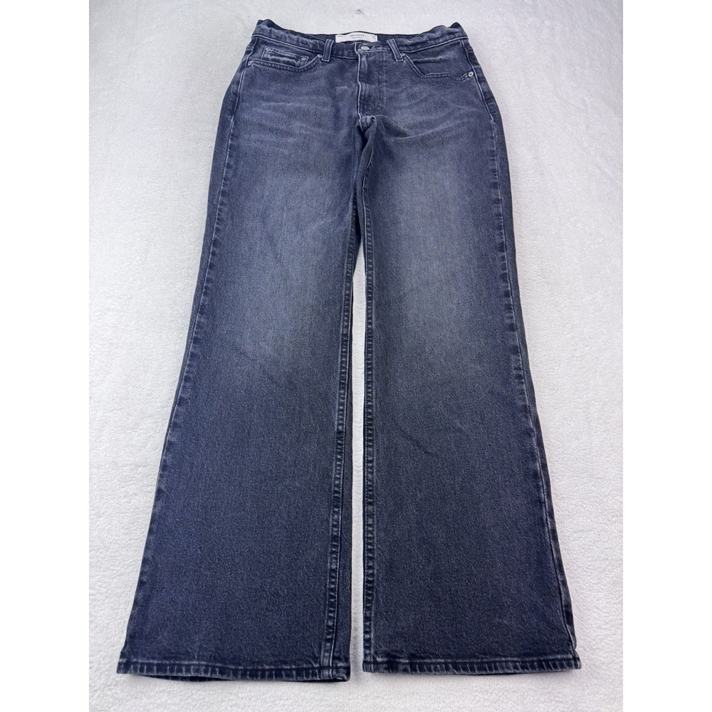 Hollister Relaxed Boot Jeans Men 31x32 Black Distress Whiskered Denim Utility